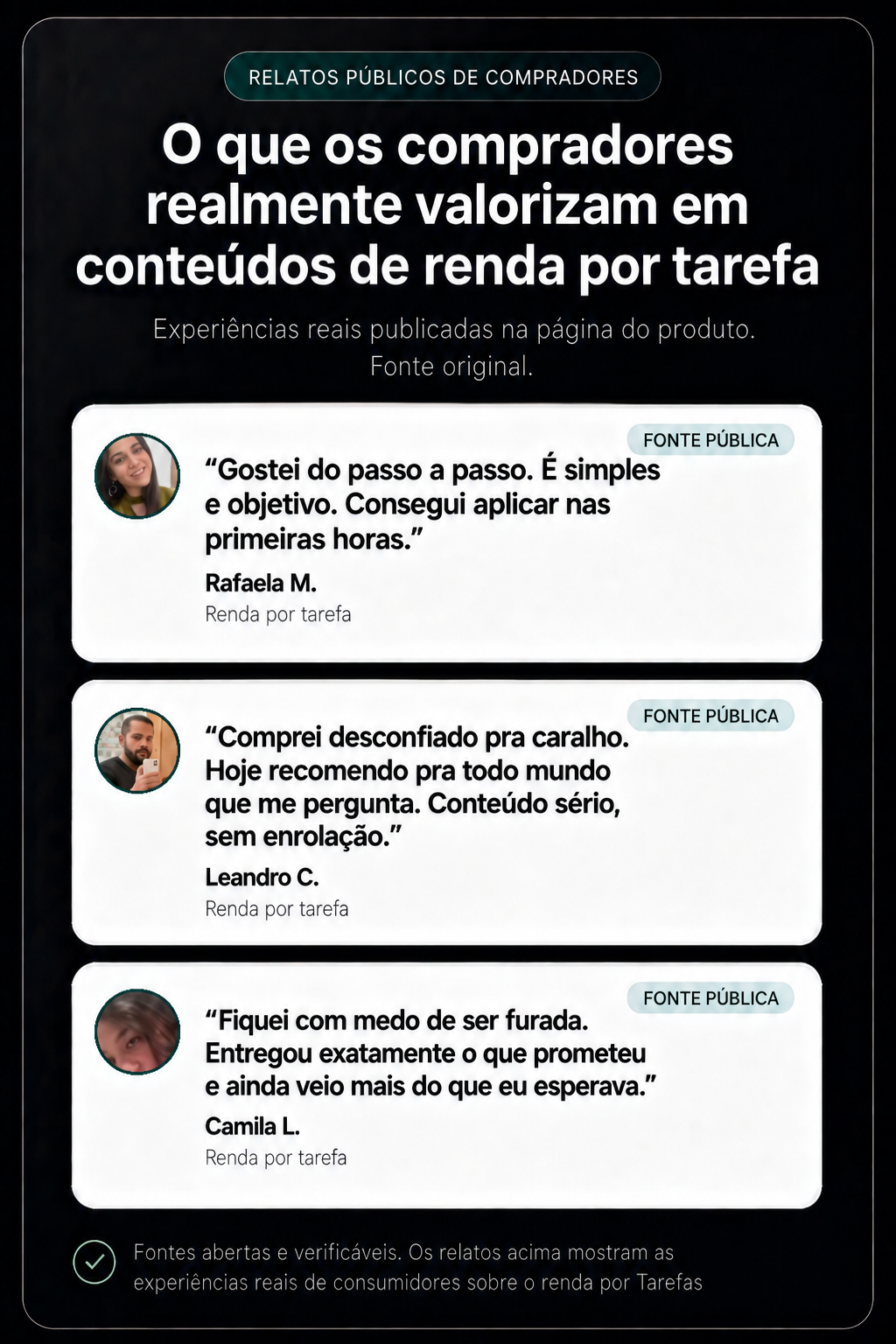 Relatos públicos de compradores